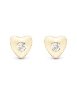 Secret Topaz Hearts, Studs, Goldpl Silve New