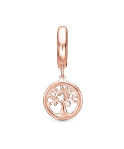 Topaz Tree Of Life Charm Rosa Forgyldt Online