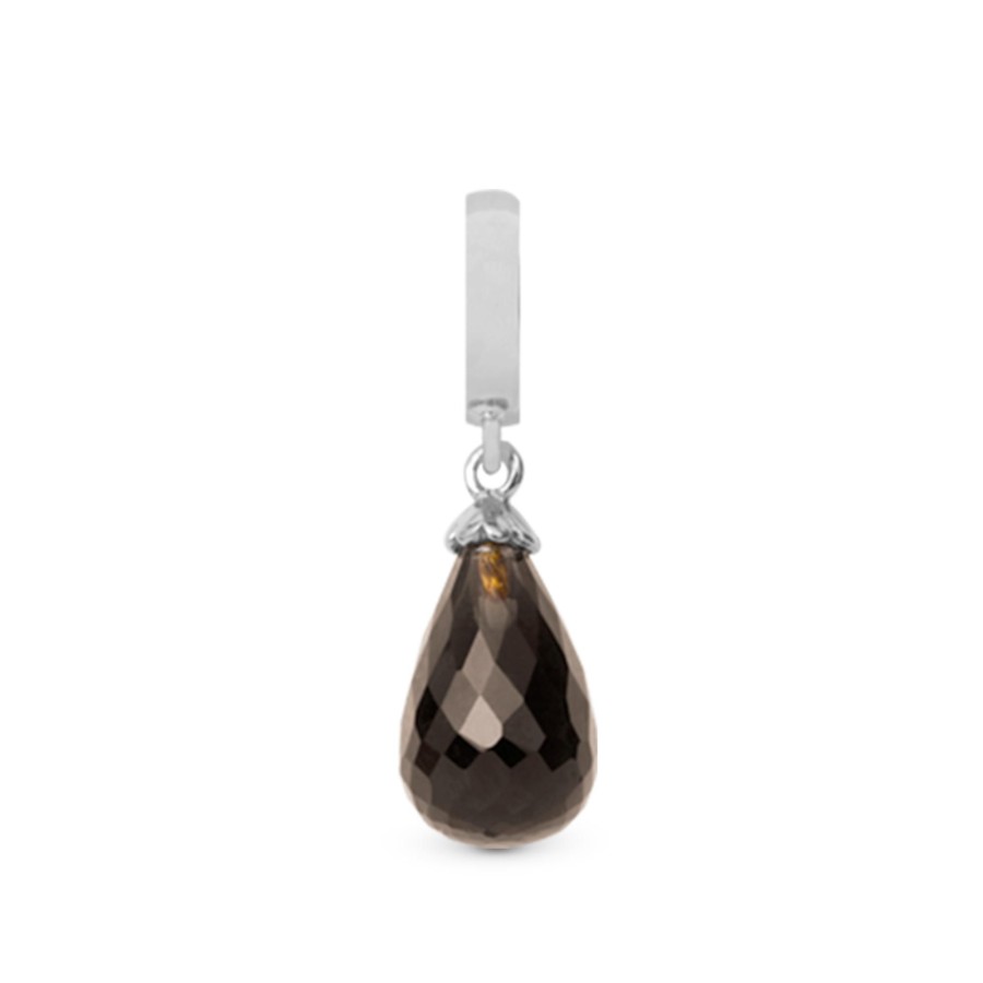 Smokey Quartz Drop Silver Online