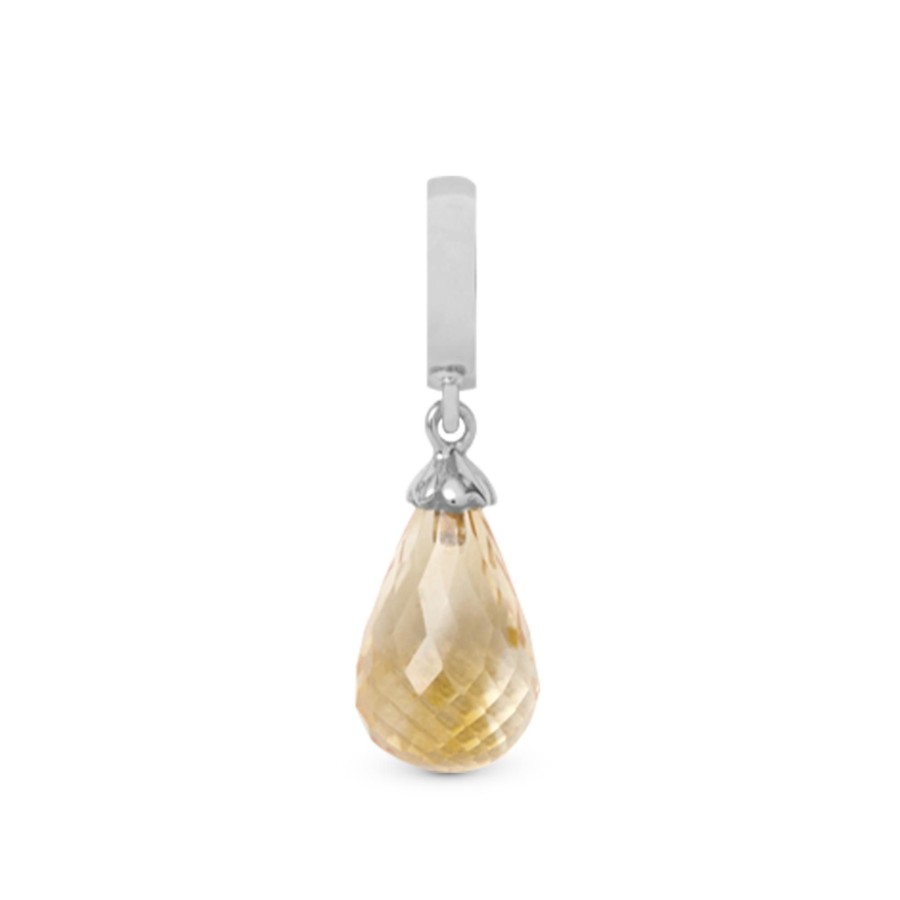 Citrine Drop Silver Hot