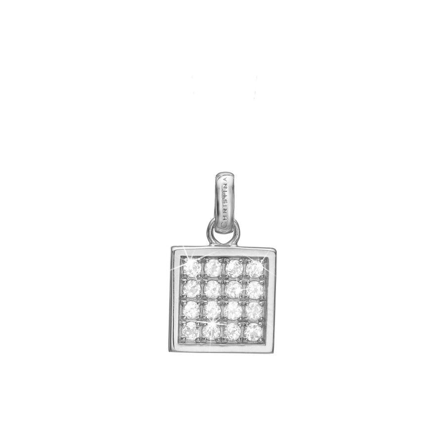 Square Topaz Balance Pendant, Silver Wholesale