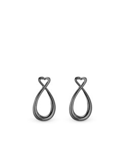 Heart Ear Ring 14 Mm Black Ruth Silver Online