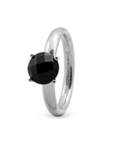 Black Onyx, Silver, Size 61 New