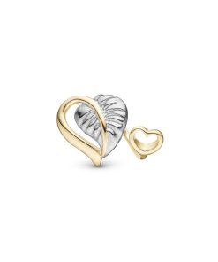 Leaf Of Love Charm Solv Forgyldt New