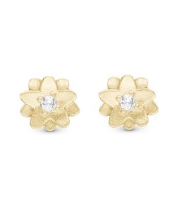 Topaz Flowers, Studs, Goldpl Silver Clearance