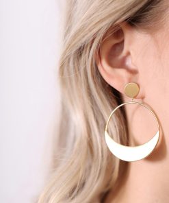 Moon Stud Hoops Hot