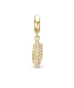 Topaz Feather, Gold Plated Silver Wholesale