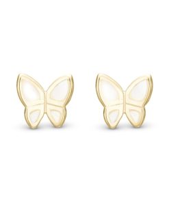 Mop Butterflies, Studs, Goldpl Silver Clearance