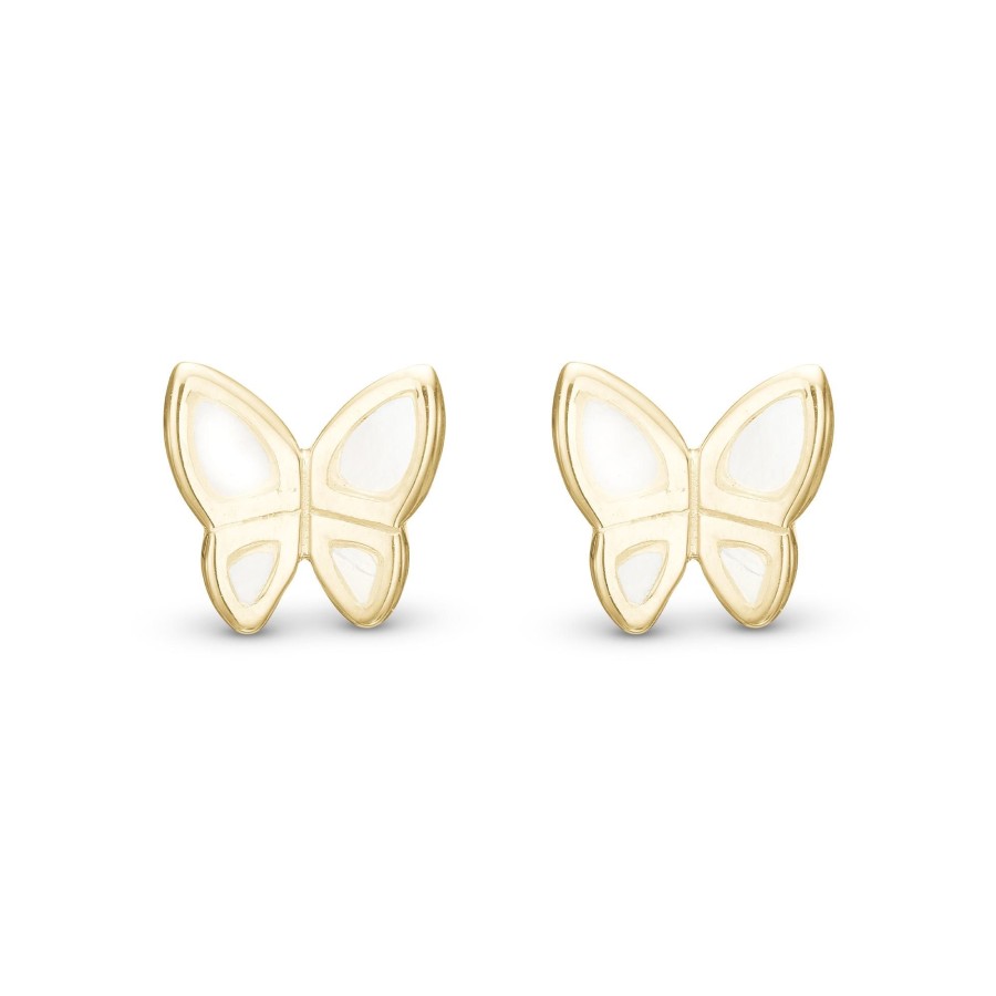 Mop Butterflies, Studs, Goldpl Silver Clearance