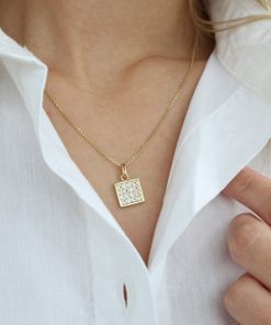 Square Topaz Balance, Pendant, Goldpl Si Best