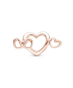 4 Hearts Love Charm Rosa Forgyldt Wholesale