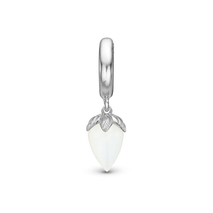 White Chalcedony Charm Solv Hot