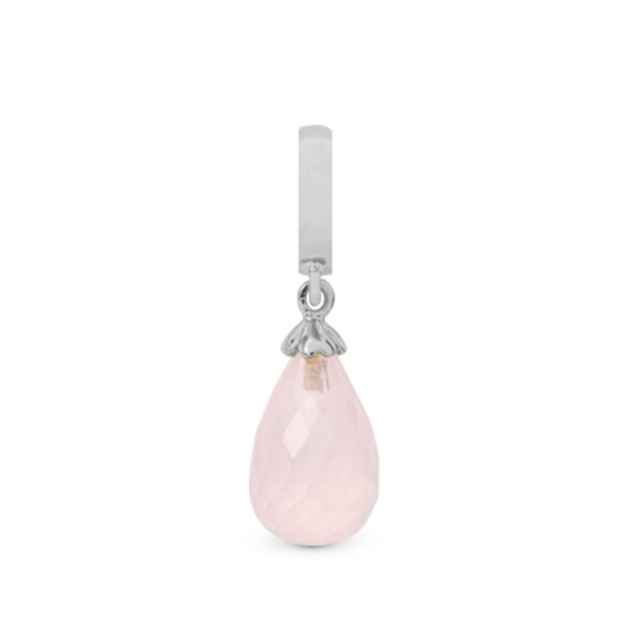 Rose Quartz Drop Silver Wholesale