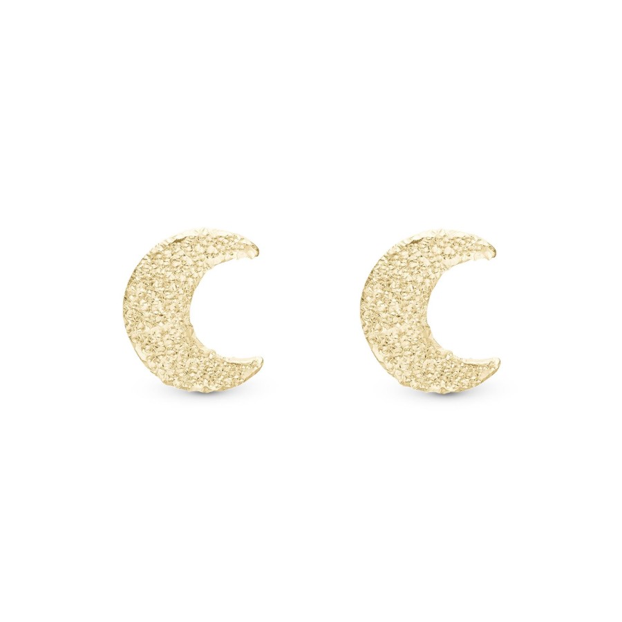 Sparkling Moon, Studs, Goldpl Silver New