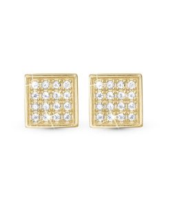 Square Topaz Balance, Studs, Goldpl Silv Best