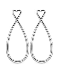 Heart Ear Ring 50 Mm Silver Wholesale