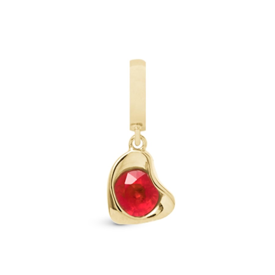 Garnet Heart Drop Goldpl New