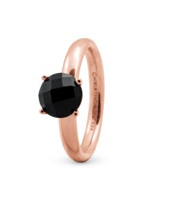 Black Onyx, Rose Goldpl., Size 59 Best