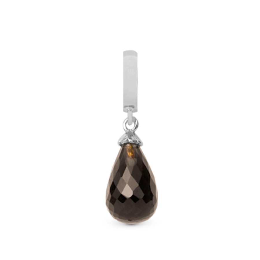 Smokey Quartz Drop Silver New