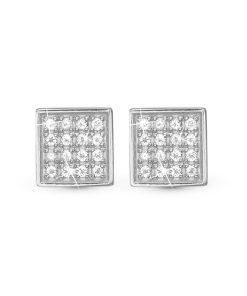 Square Topaz Balance, Studs, Silver Clearance