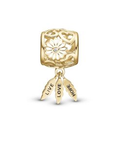 Live Love Hope Charm Forgyldt Clearance