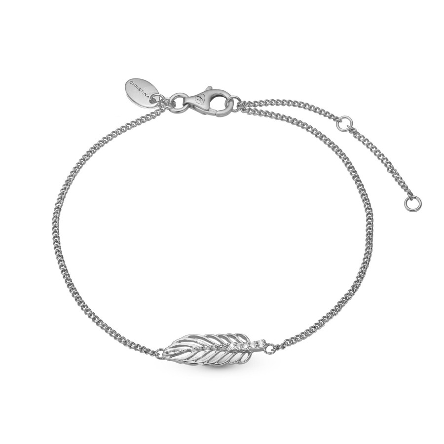 Feather, Bracelet, Silver New