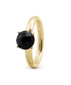 Black Onyx, Goldpl., Size 61 Clearance