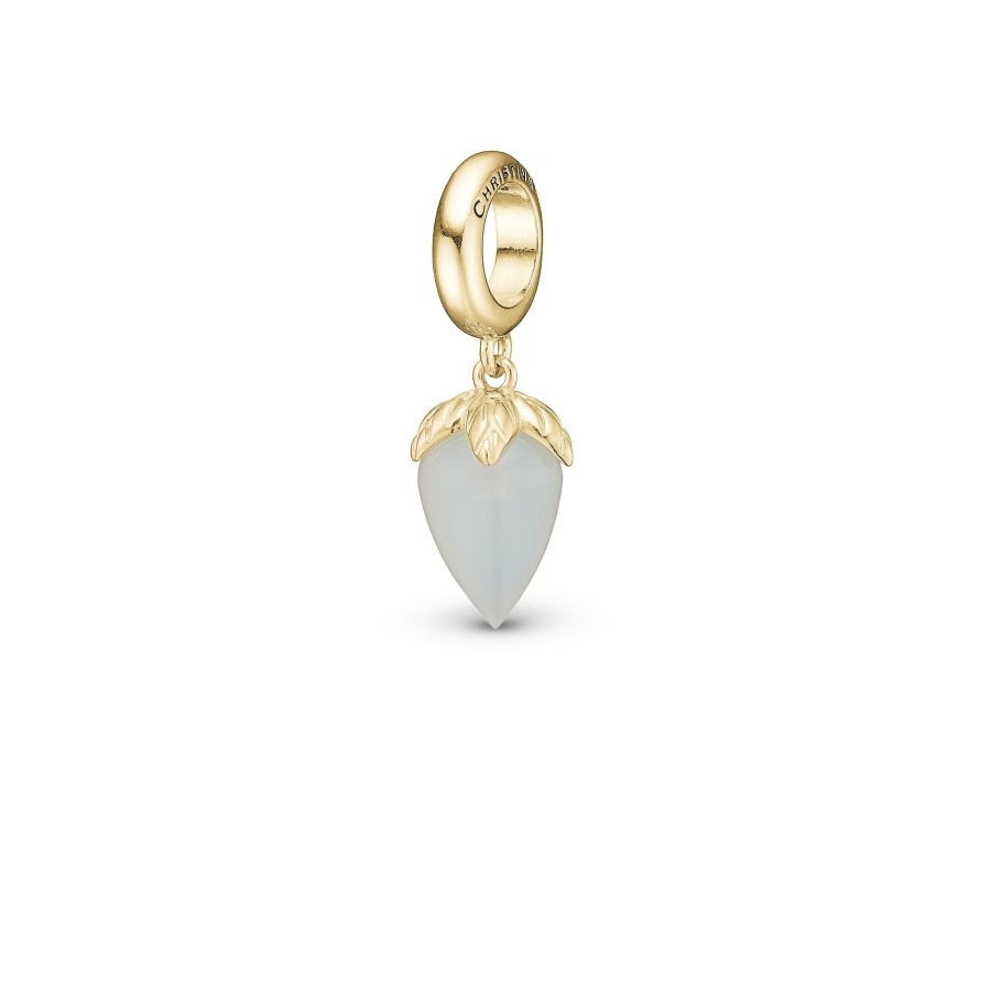 Grey Moonstone Charm Forgyldt Online