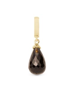 Smokey Quartz Drop Goldpl Silver Hot