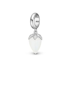 White Chalcedony Charm Solv Hot