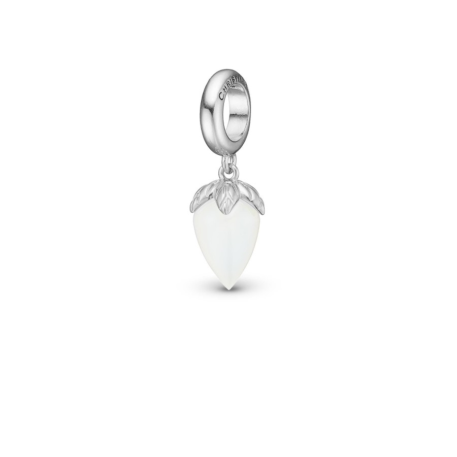 White Chalcedony Charm Solv Hot