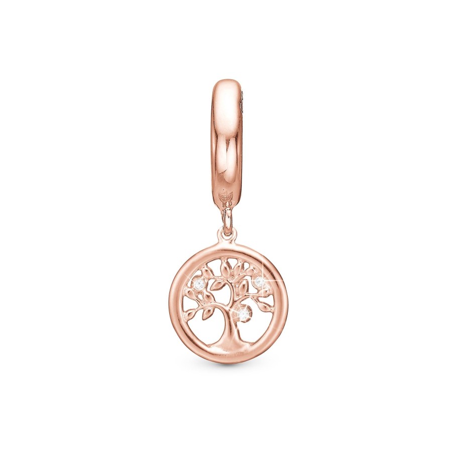 Topaz Tree Of Life Charm Rosa Forgyldt Wholesale